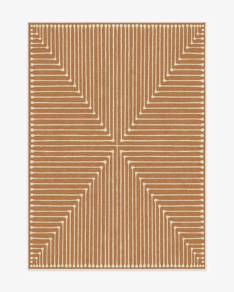Inkdrop Copper washable rug
