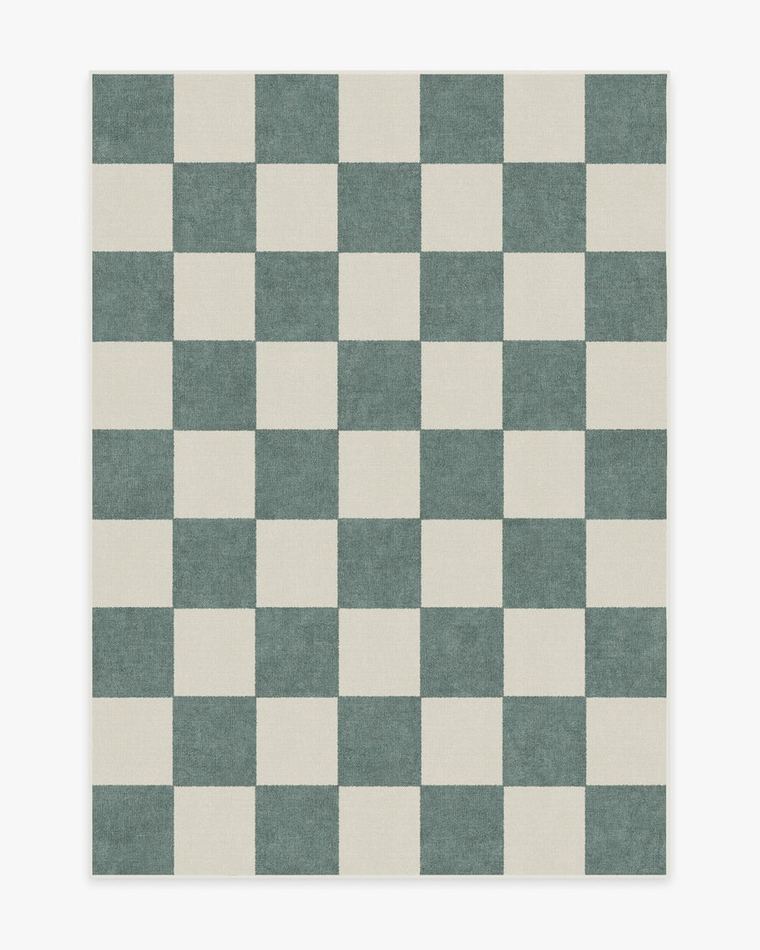 Jaque Checkered Slate Green washable rug