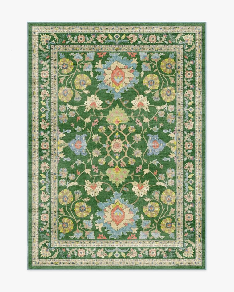 Calabria Green washable rug