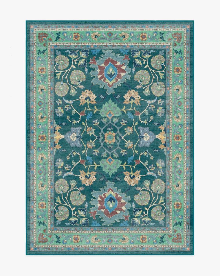 Calabria Teal washable rug