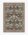 Strawberry Thief Black & Amber washable rug