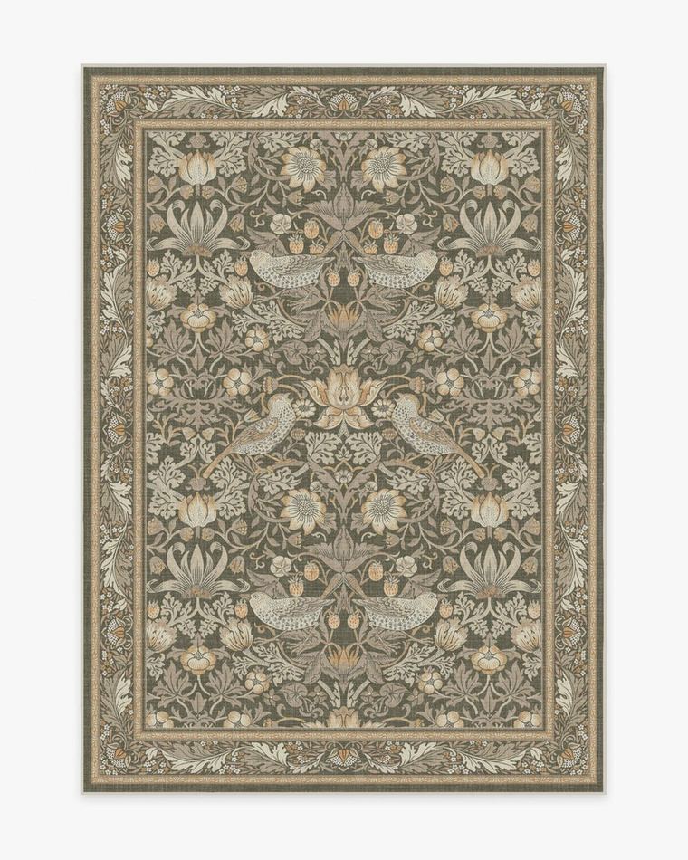 Strawberry Thief Stone Gold washable rug