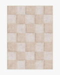 Hearth Check Neutral washable rug