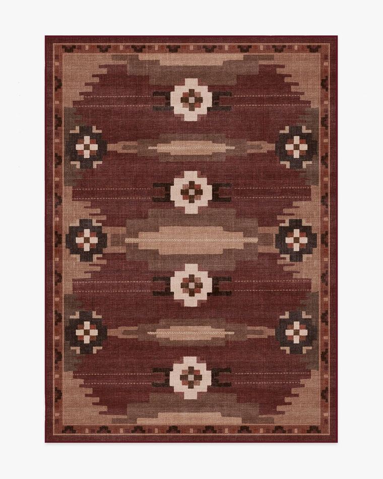 Annika Rust Red washable rug