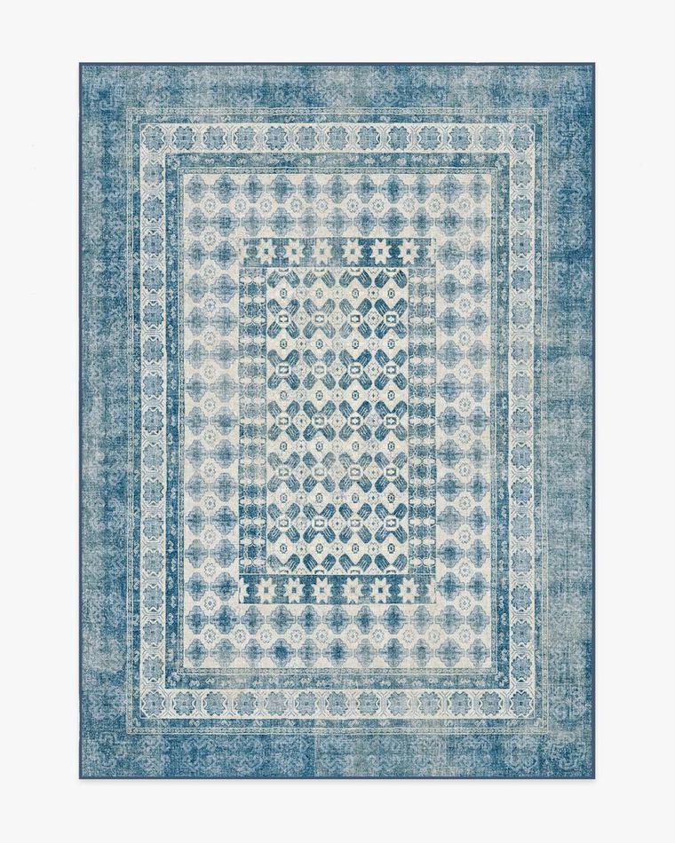 Cyrus Ocean & Ivory washable rug