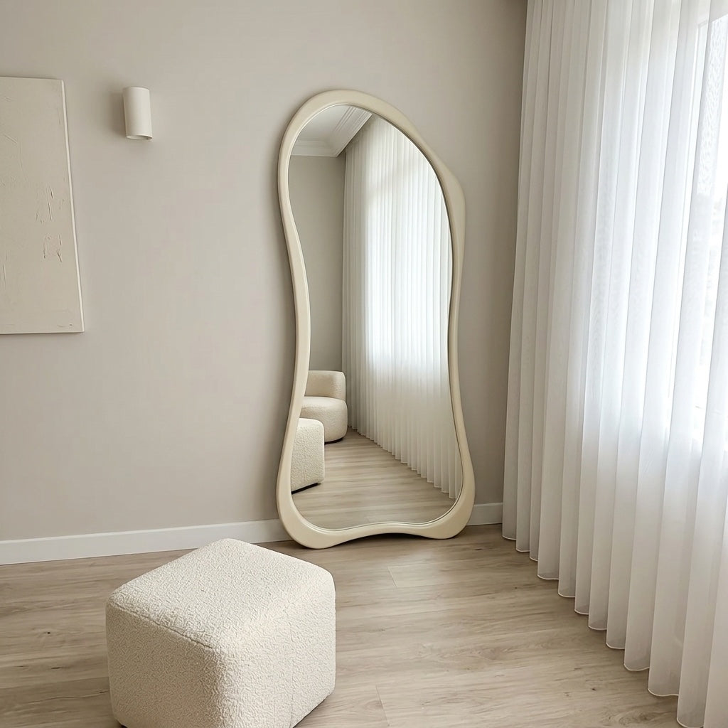 Pebble Mirror — lacquered organic mirror