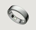 Titanium smart health ring in Silver — sensors