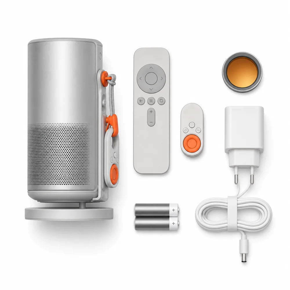 What comes in the box: projector, remotes, filter, adapter and batteries