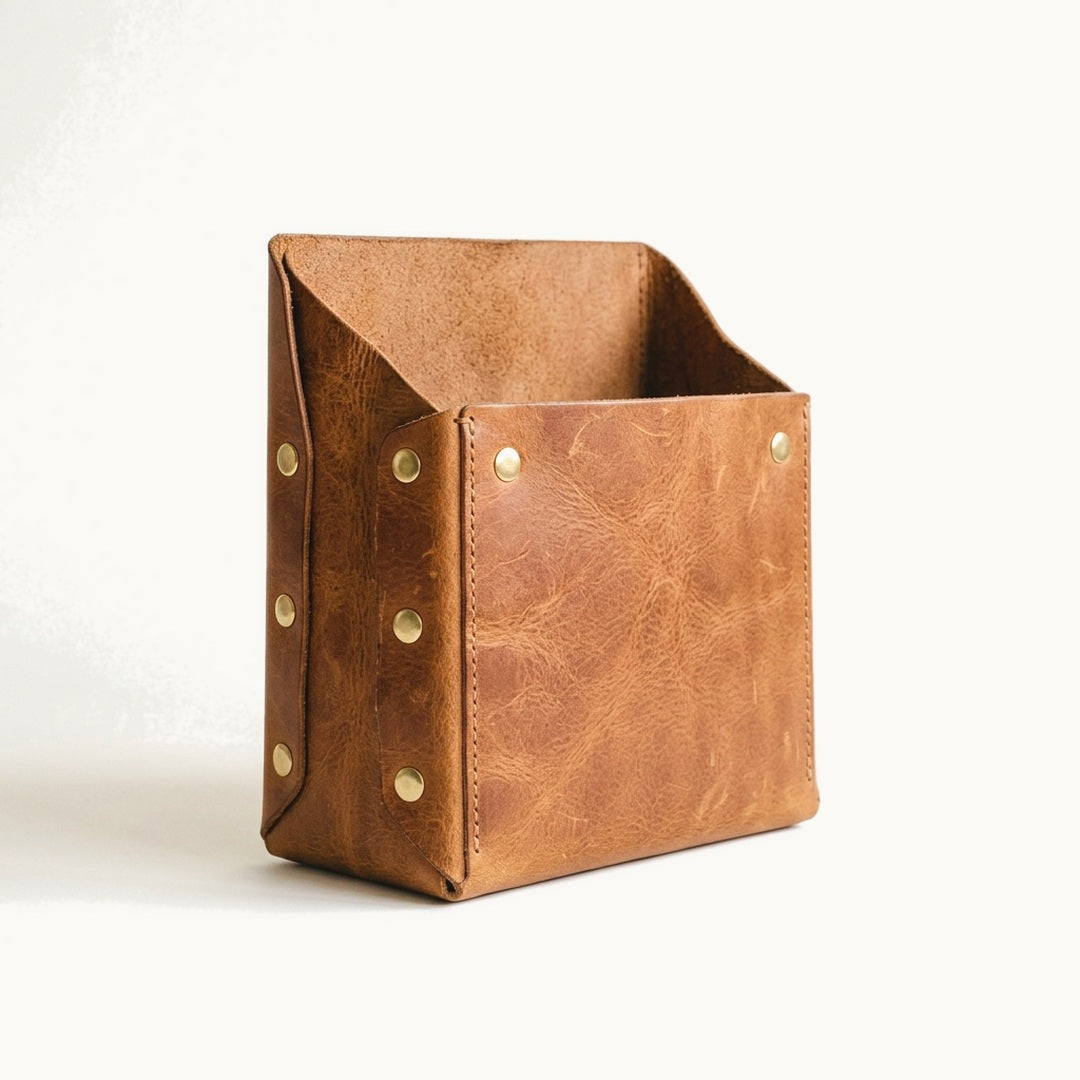 Leather Magazine Holder