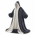 Heated wearable blanket with hood and foot pocket, charcoal