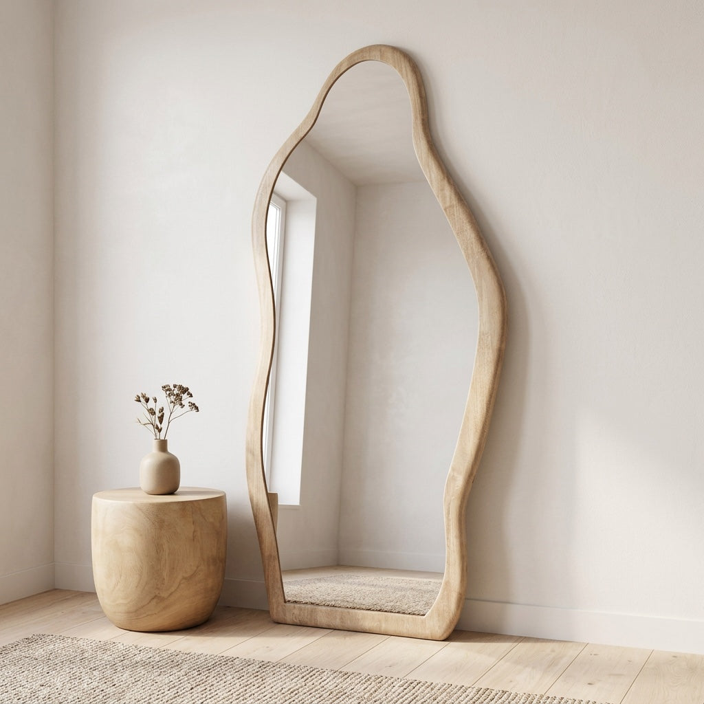 Terra Mirror — solid mango wood organic mirror
