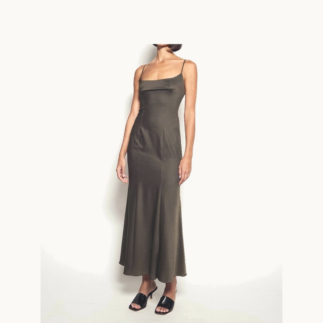 Bias-Cut Midi Dress