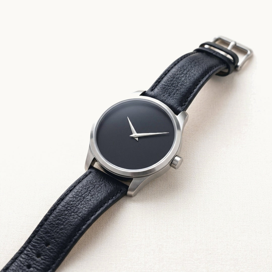Leather Strap Watch - Black