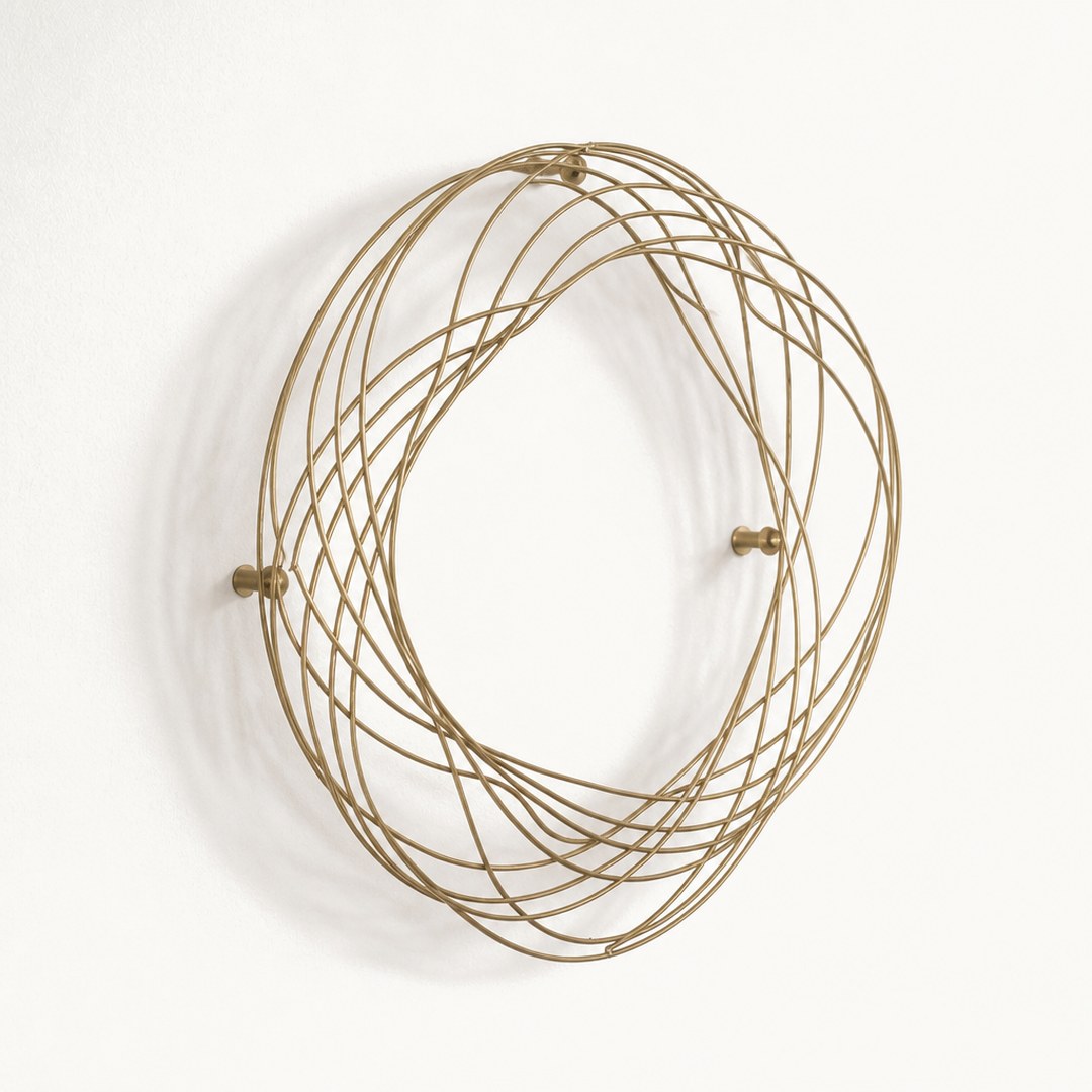 Wall sculpture at a three-quarter angle showing its layered relief depth